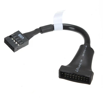 CYDZ Jimier 10 см USB 2.0 9pin Корпуса на Щепсела към дънната платка USB 3.0 20pin Заглавие Женски Кабел