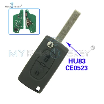 CE0523 Флип дистанционно автомобилен ключ 2 или 3 бутона 433 Mhz ID46 - PCF7941 ASK HU83 или VA2 за Peugeot за Citroen remtekey